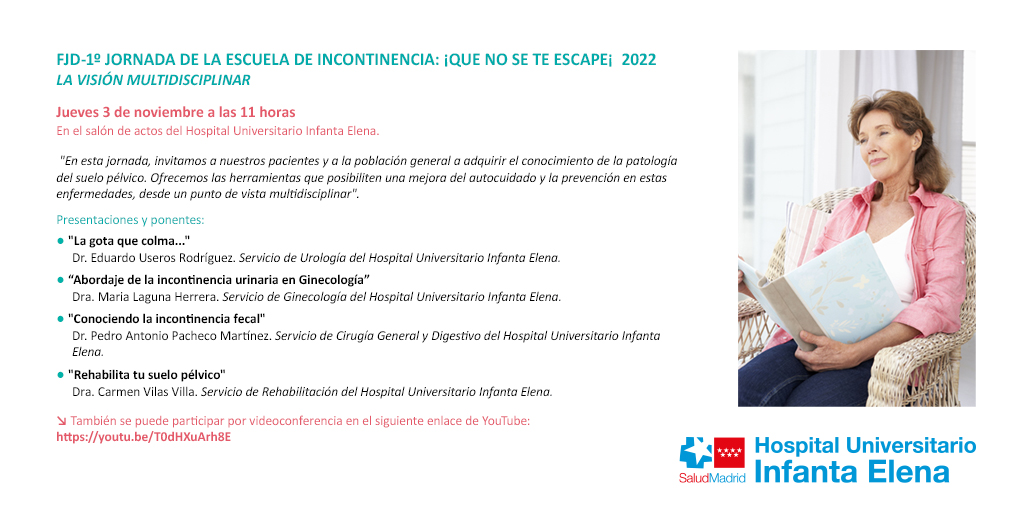 twitter 1ª Jornada Escuela de Incontinencia. Que no se te escape. La visión multidisciplinar HUIE